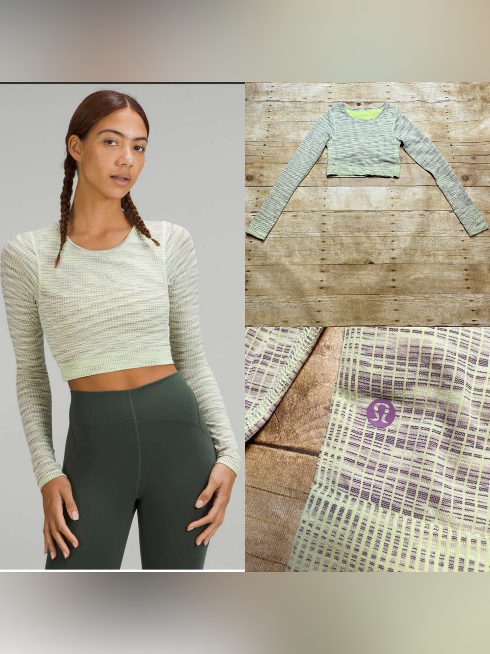 Lululemon Ebb To Street Long Sleeve Shirt Moonlit Magenta Multi/ Faded Zap
